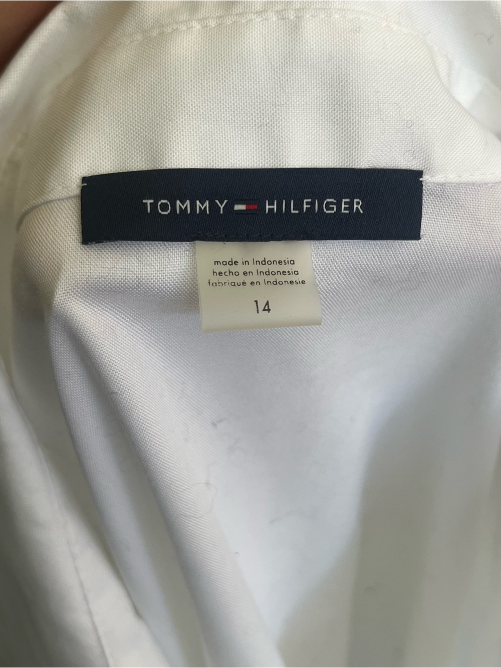 Tommy Hilfiger White Crisp Ruffle Front Cotton Pleated Button Up Blouse Tuxedo - Picture 4 of 5